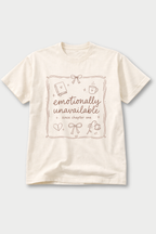 Cute Doodle Emotionally Unavailable Graphic  — T-Shirt