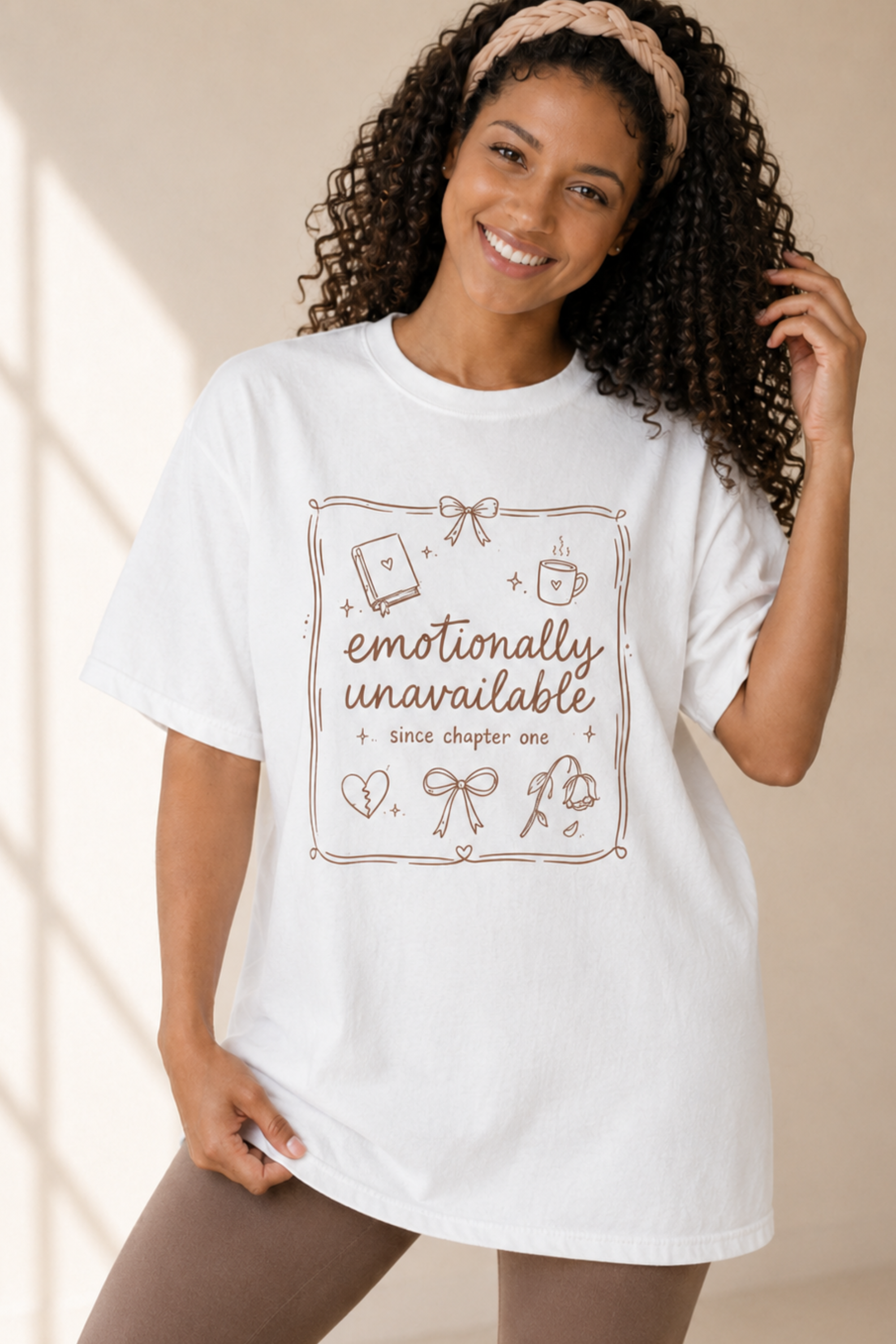 Cute Doodle Emotionally Unavailable Graphic  — T-Shirt